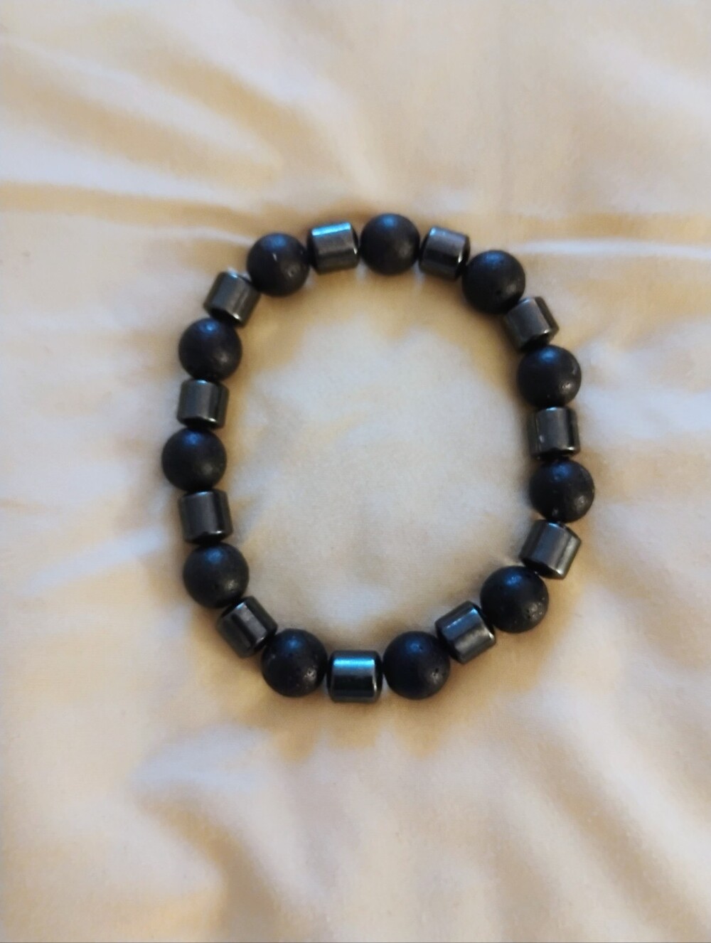 Black Beaded Men’s Bracelet - Minimal Matte Style